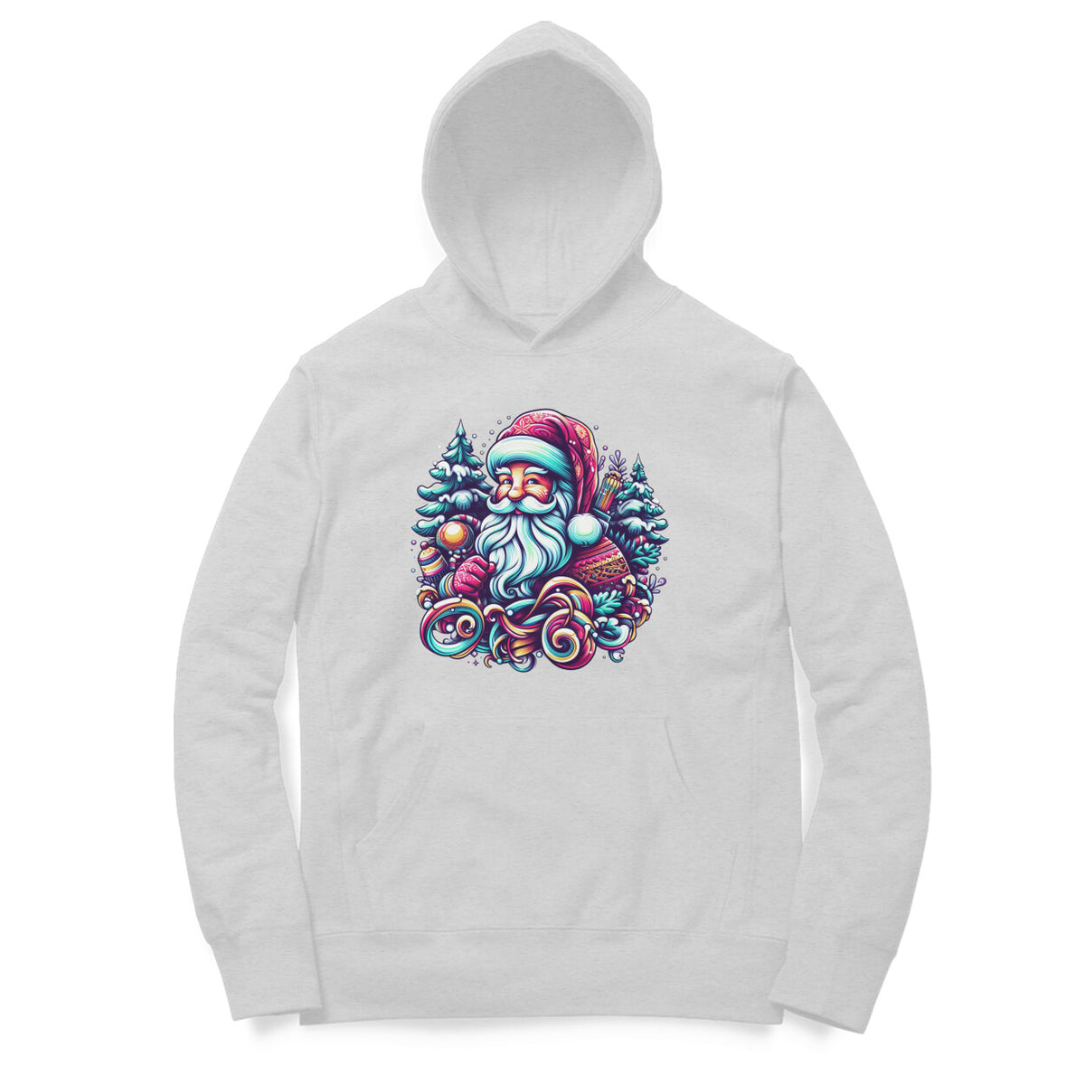 Santa Claus Unisex Printed Hoodie - Festive Comfort Collection