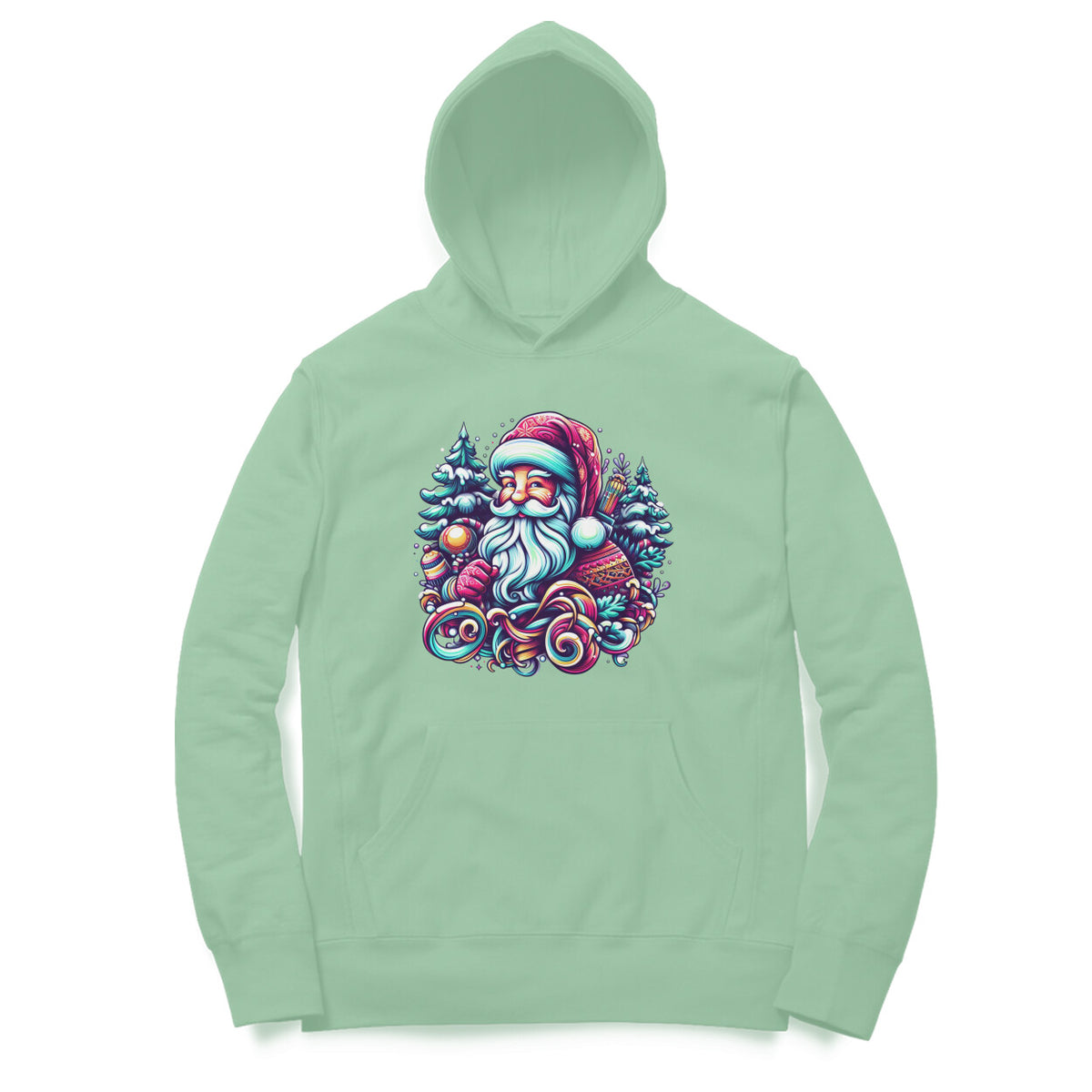 Santa Claus Unisex Printed Hoodie - Festive Comfort Collection