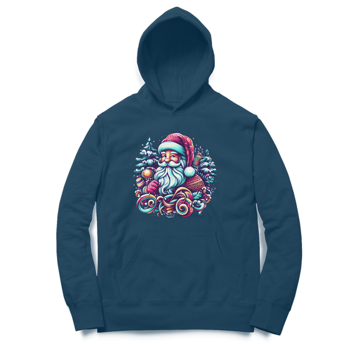Santa Claus Unisex Printed Hoodie - Festive Comfort Collection