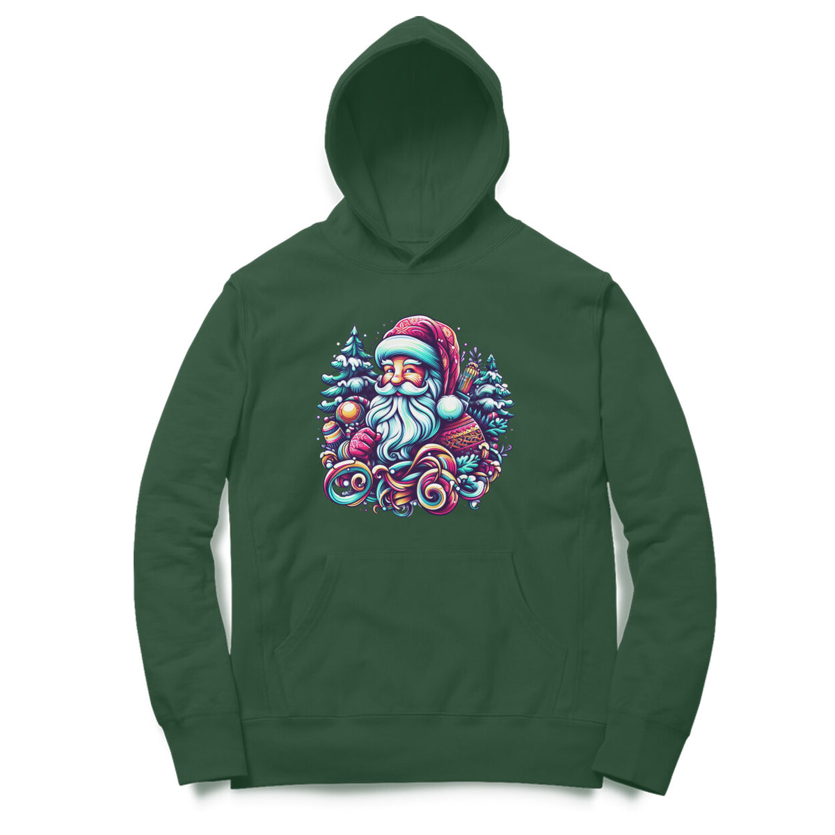 Santa Claus Unisex Printed Hoodie - Festive Comfort Collection