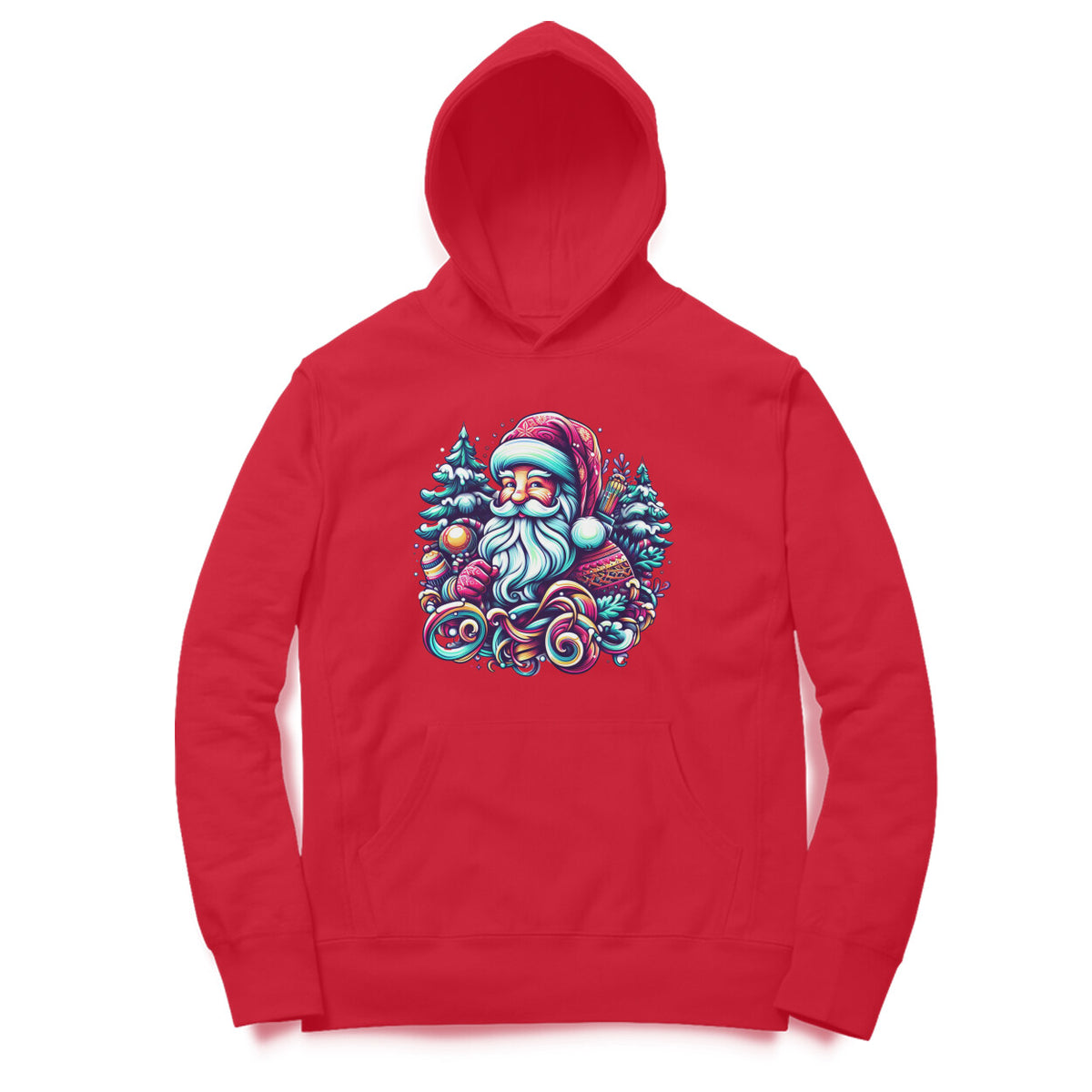 Santa Claus Unisex Printed Hoodie - Festive Comfort Collection