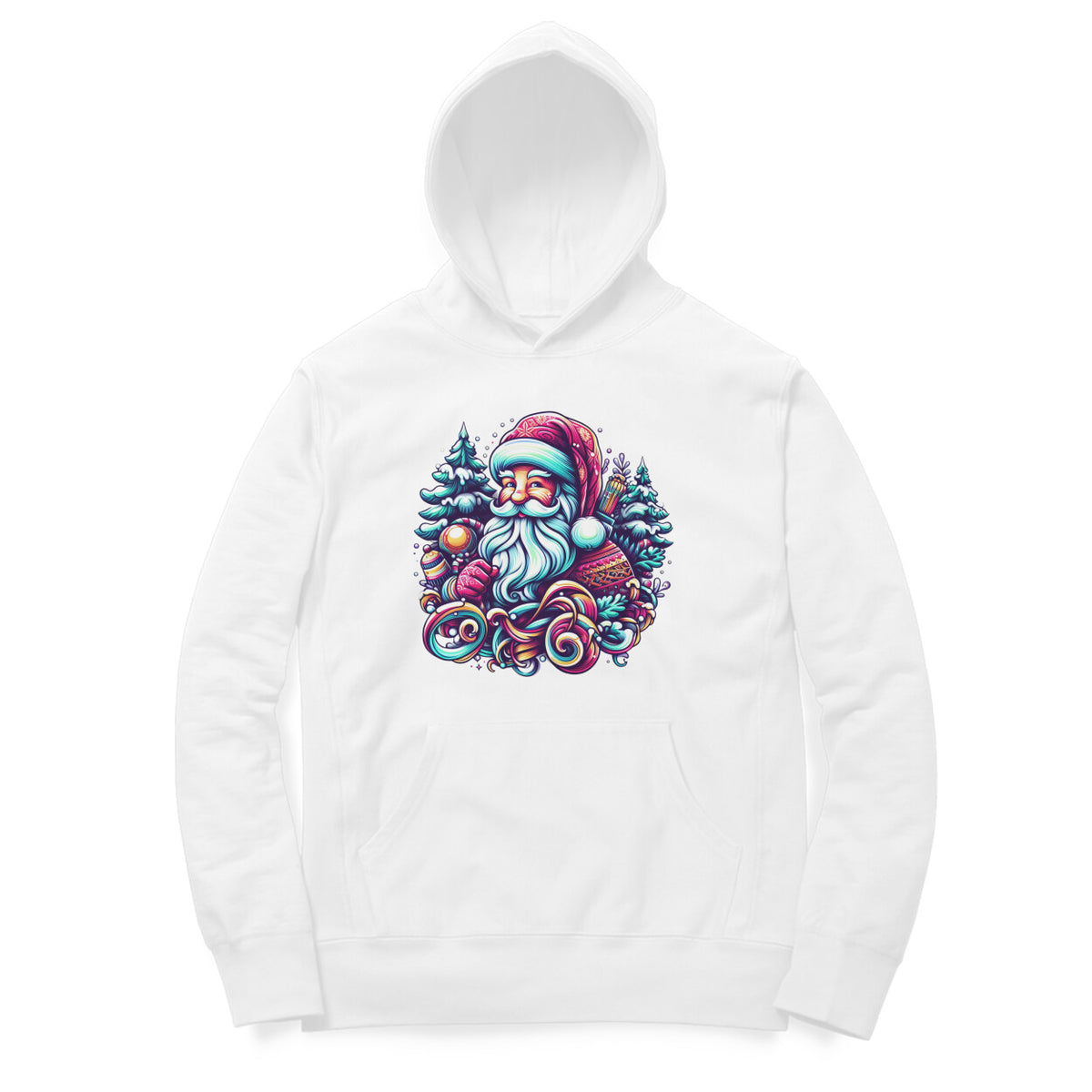 Santa Claus Unisex Printed Hoodie - Festive Comfort Collection