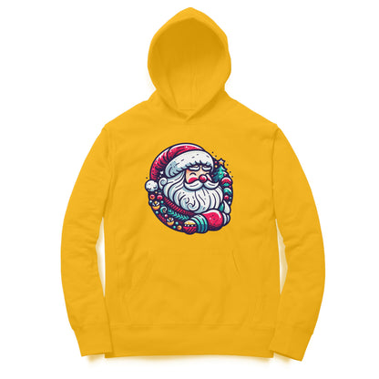 Winter Wonderland Santa Men's Printed Hoodie - Festive Comfort