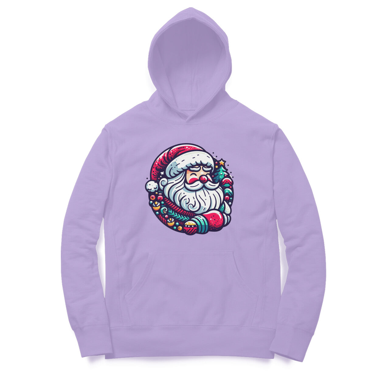 Winter Wonderland Santa Men's Printed Hoodie - Festive Comfort