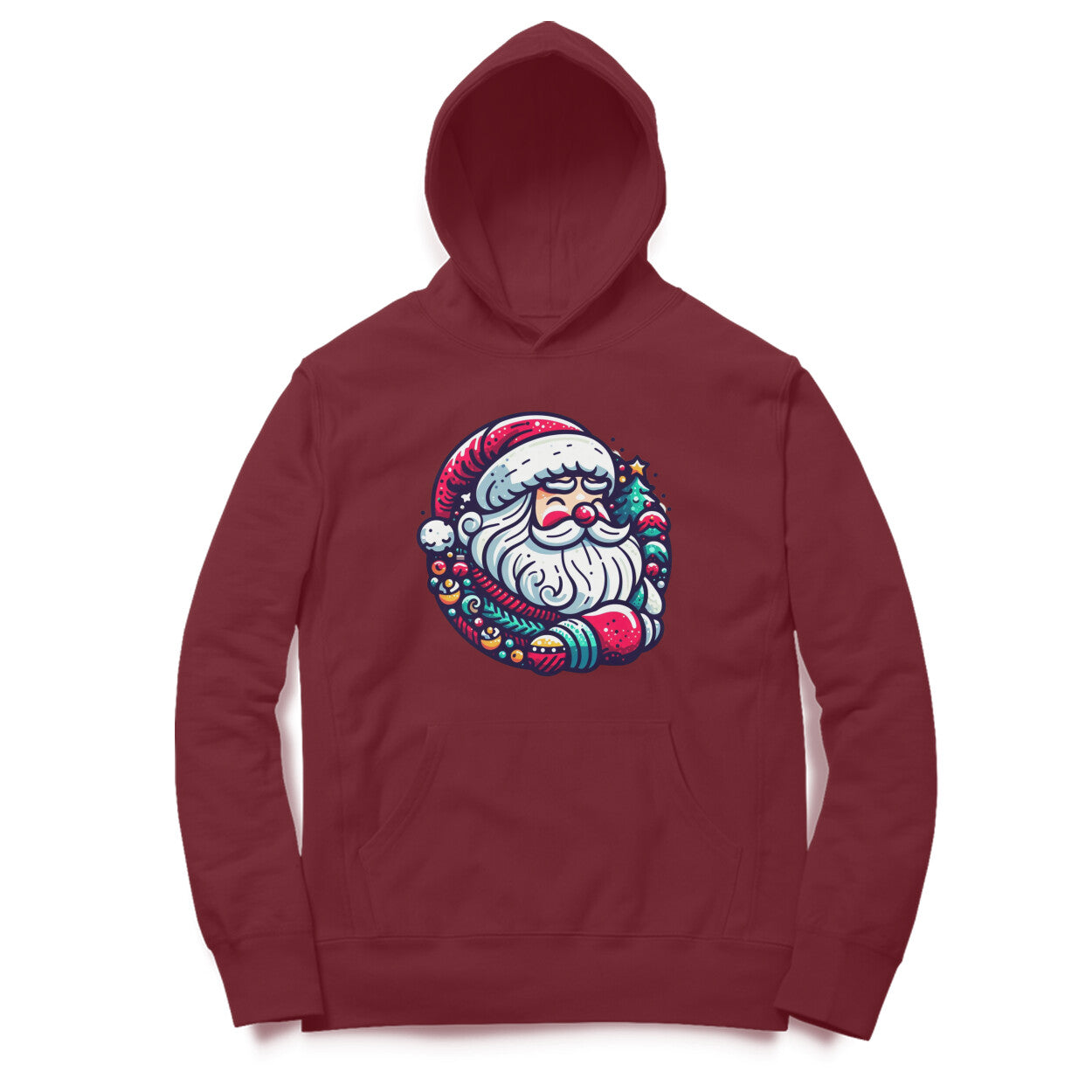 Winter Wonderland Santa Men's Printed Hoodie - Festive Comfort