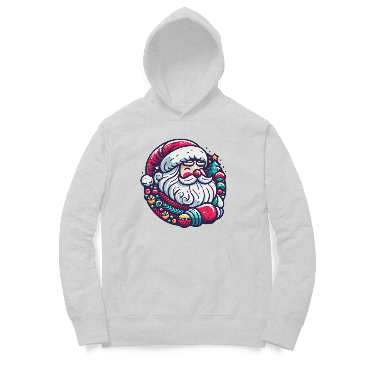 Winter Wonderland Santa Men's Printed Hoodie - Festive Comfort