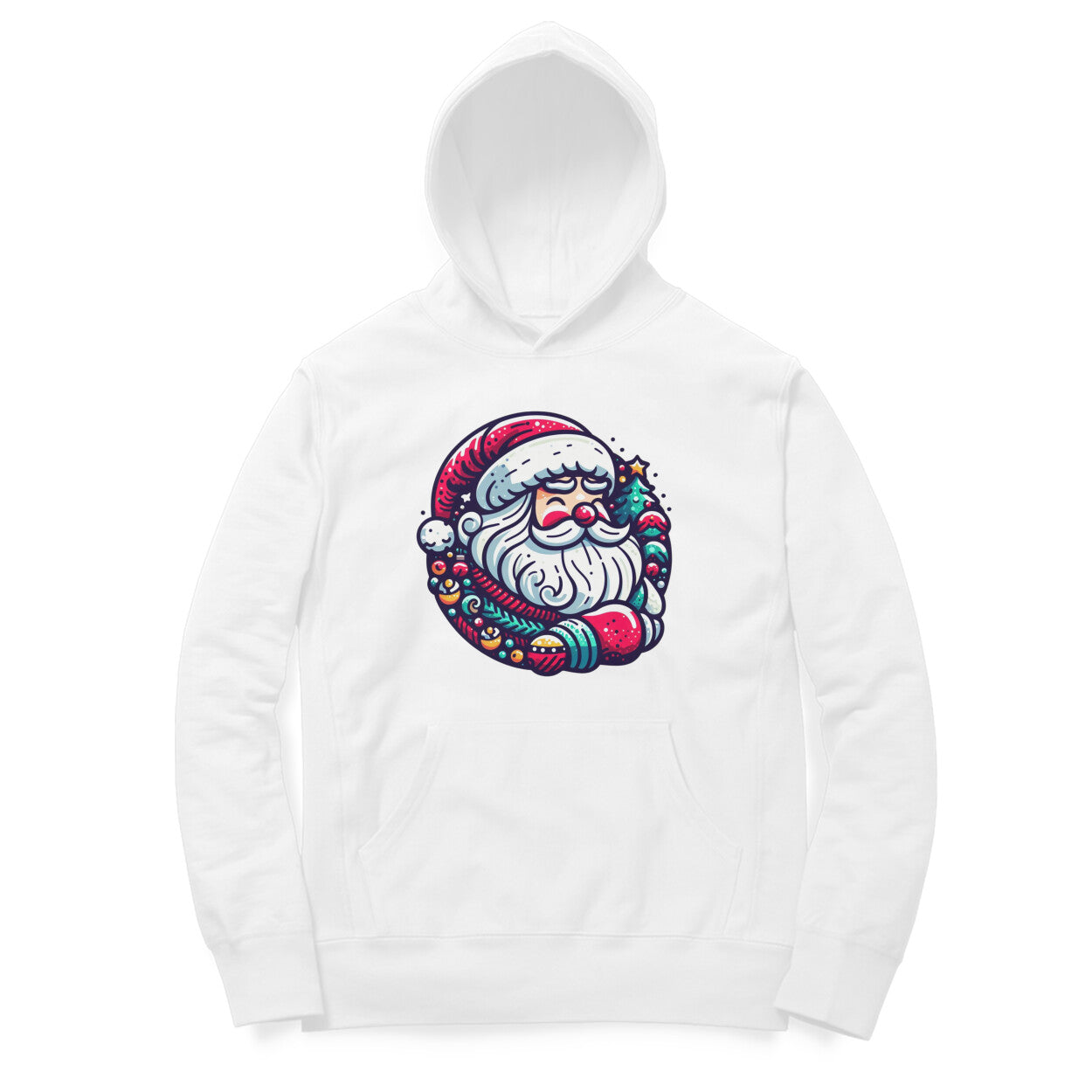 Winter Wonderland Santa Men's Printed Hoodie - Festive Comfort