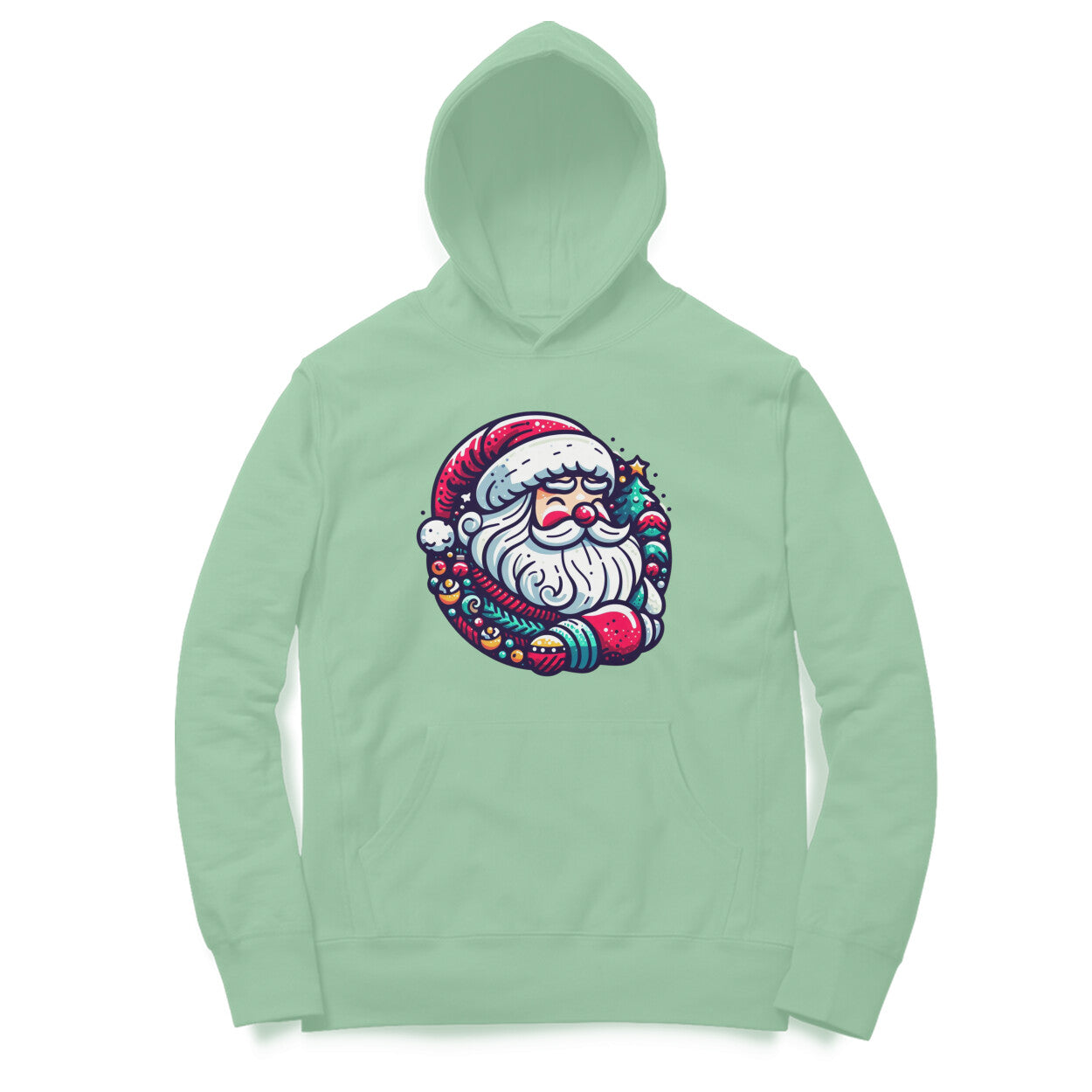 Winter Wonderland Santa Men's Printed Hoodie - Festive Comfort