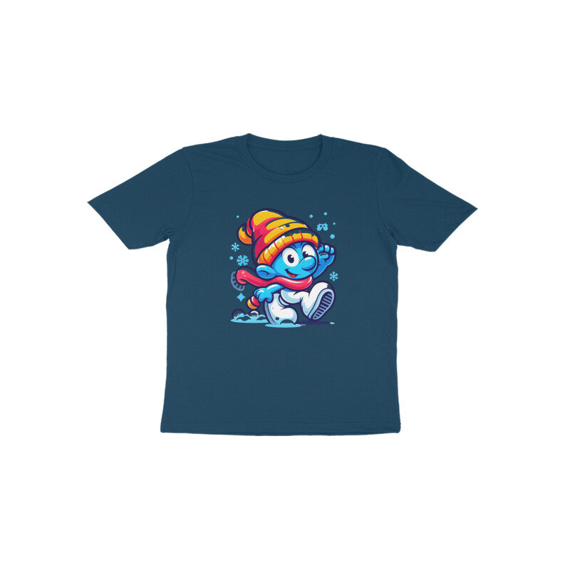 Charming Smurf: Toddler's Christmas Mode Round Neck T-Shirt