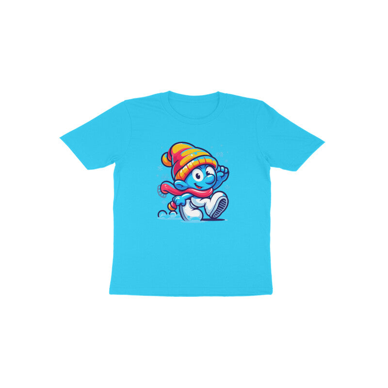 Charming Smurf: Toddler's Christmas Mode Round Neck T-Shirt