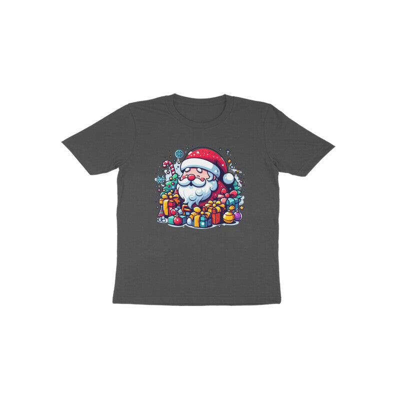Festive Cheer: Toddler's Santa Claus & Gifts Round Neck T-Shirt