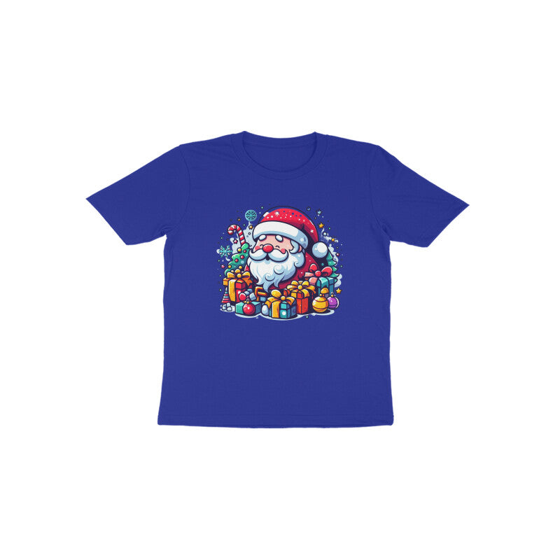 Festive Cheer: Toddler's Santa Claus & Gifts Round Neck T-Shirt