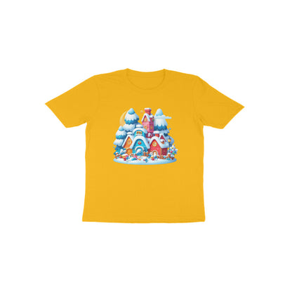 Whimsical Wonderland: Toddler's Smurf Village Round Neck T-Shirt