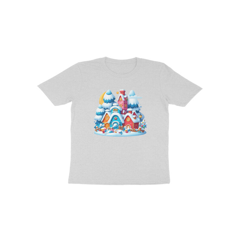 Whimsical Wonderland: Toddler's Smurf Village Round Neck T-Shirt