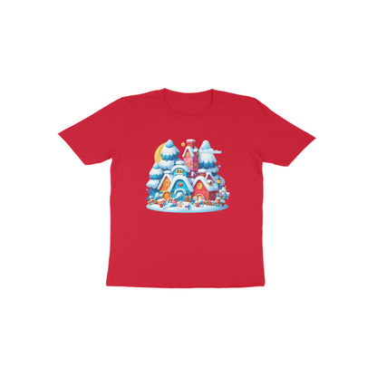 Whimsical Wonderland: Toddler's Smurf Village Round Neck T-Shirt
