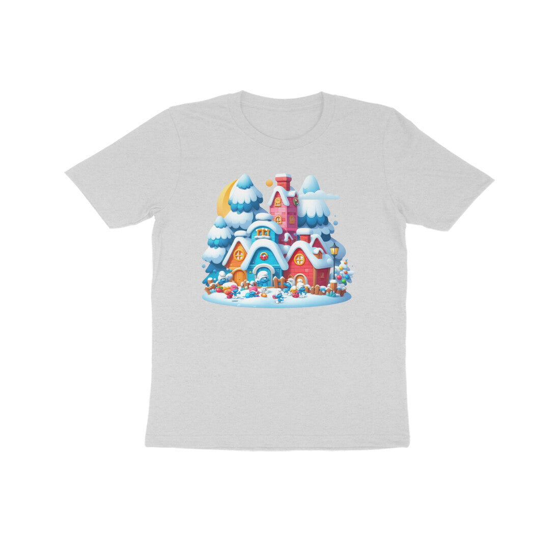 Whimsical Wonder: Kid's Smurf Village T-Shirt