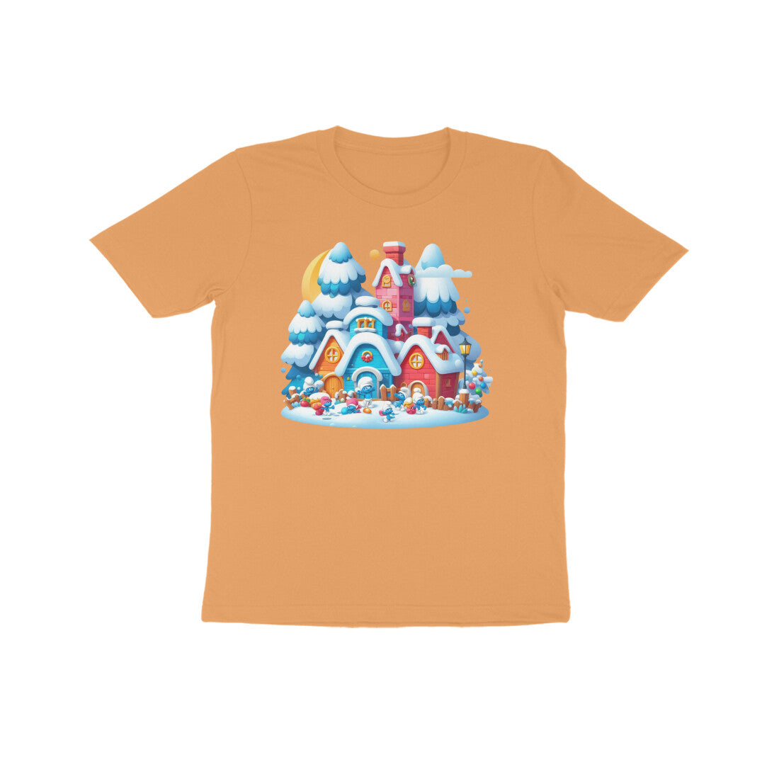 Whimsical Wonder: Kid's Smurf Village T-Shirt