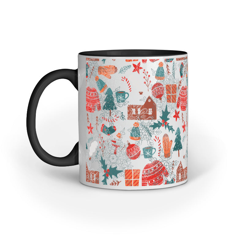 Festive Elegance: Christmas Mug Collection with Diverse Patterns