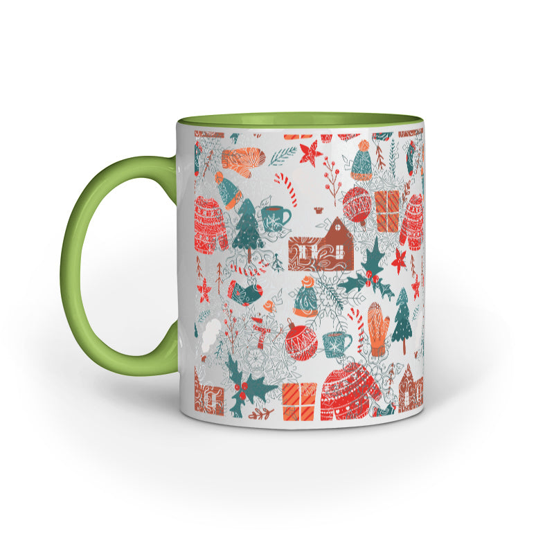 Festive Elegance: Christmas Mug Collection with Diverse Patterns
