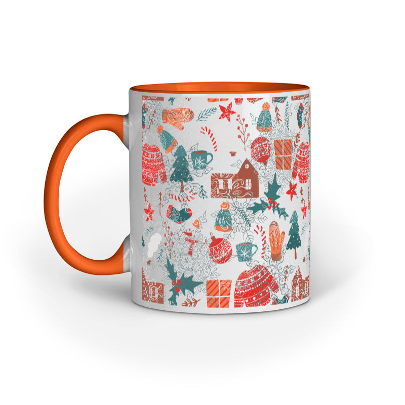 Festive Elegance: Christmas Mug Collection with Diverse Patterns