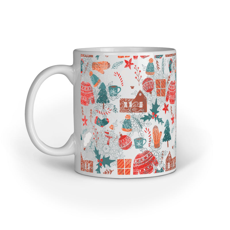 Festive Elegance: Christmas Mug Collection with Diverse Patterns