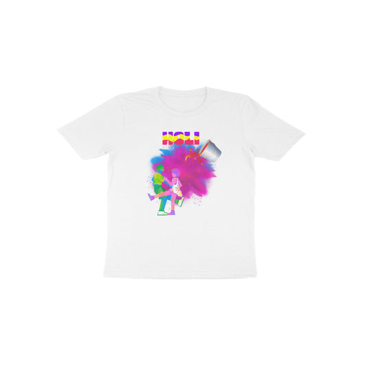 Holi Joy for Toddlers: Round Neck T-Shirt with Festive Celebration Design