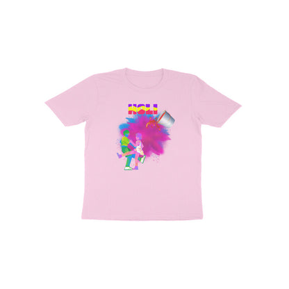 Holi Joy for Toddlers: Round Neck T-Shirt with Festive Celebration Design