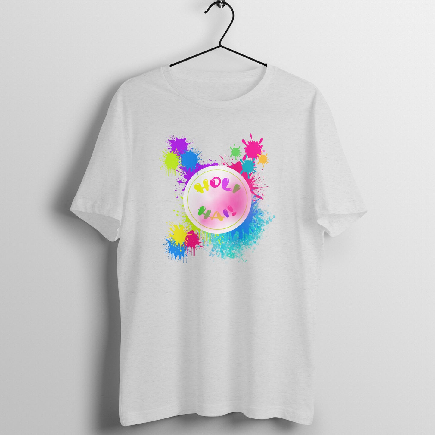 Playful Holi Essential: Men's Round Neck T-Shirt for Festive Celebrations