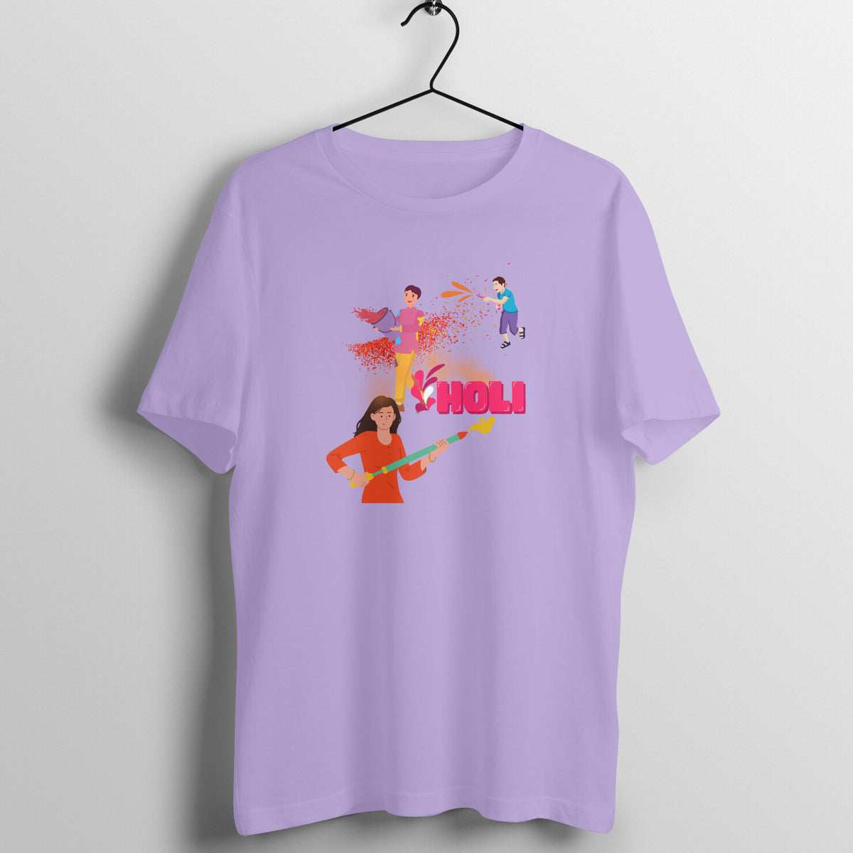 Festive Fun: Men's Round Neck T-Shirt with Playful Holi Color Gun Design