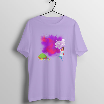 Colorful Festivities: Men's Round Neck T-Shirt with Traditional Holi Girl Design