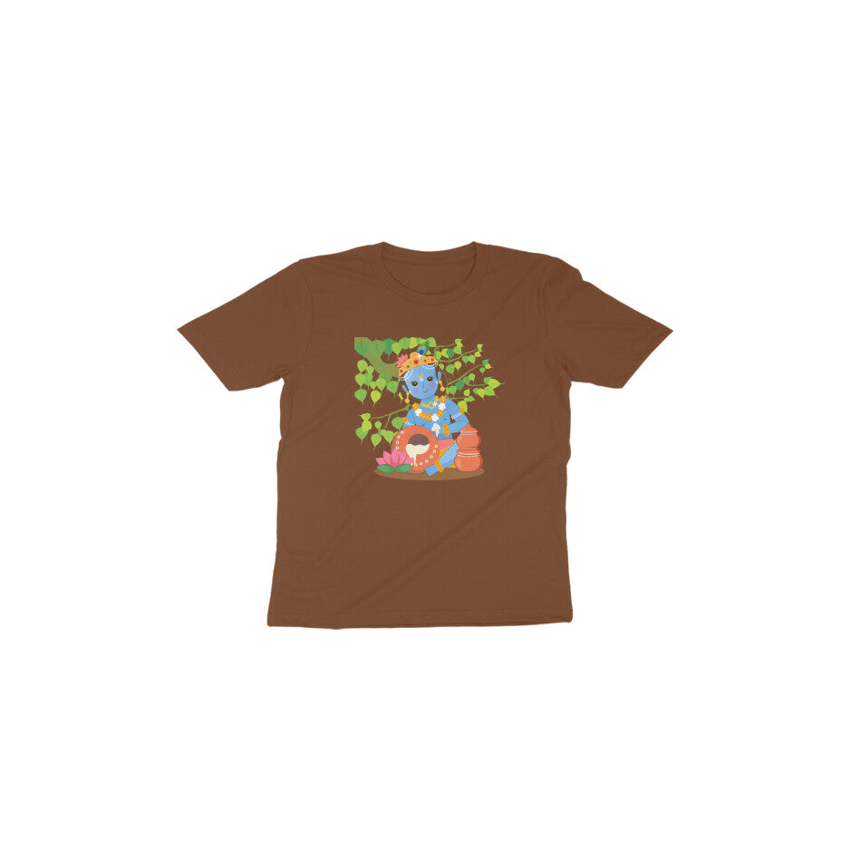 Janmashtami Collection: Toddler's Round Neck T-Shirt with Baby Shri Krishna Design