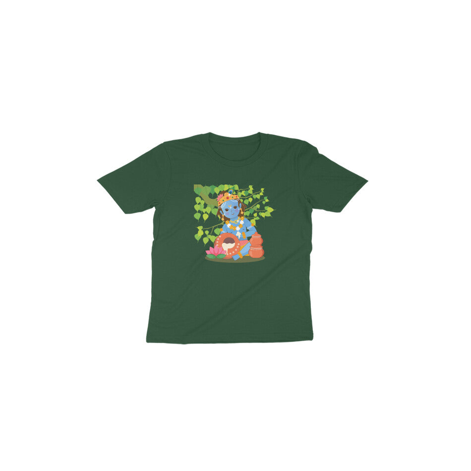 Janmashtami Collection: Toddler's Round Neck T-Shirt with Baby Shri Krishna Design