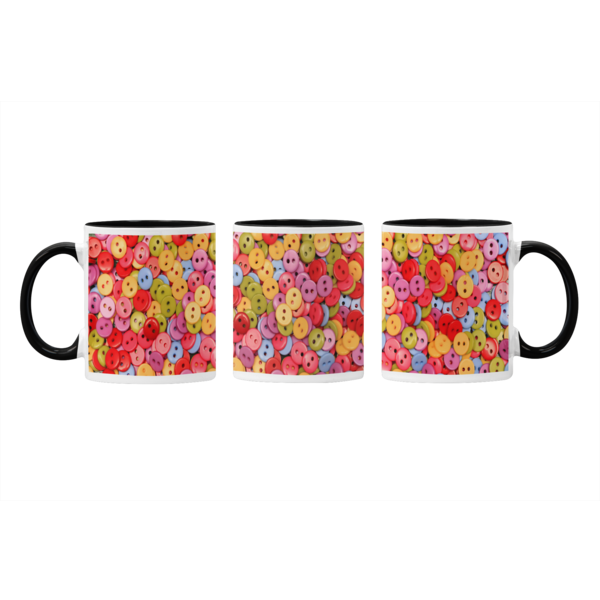 Vibrant Button Collection: Abstract Design Printed Mugs