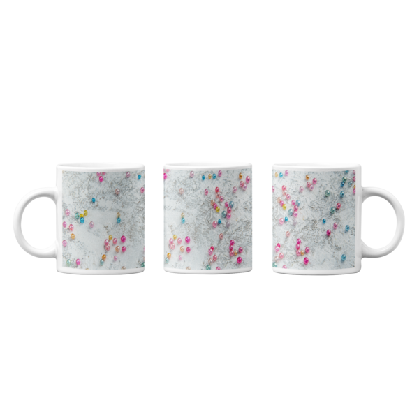 Colorful Harmony: Abstract Beaded Printed Mugs Collection