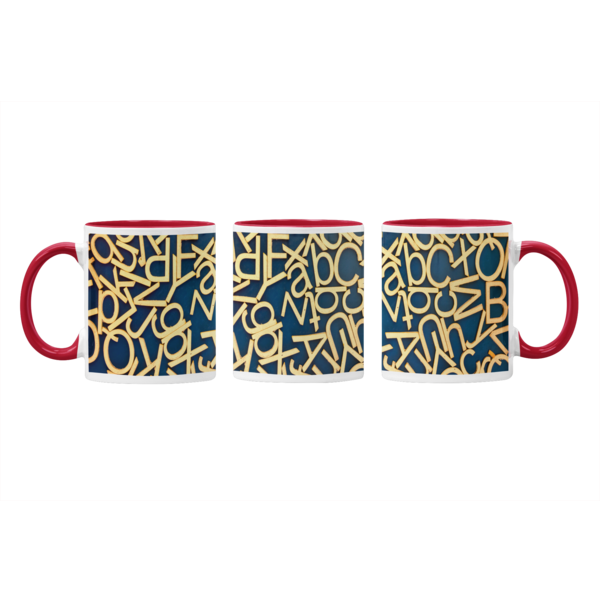 Artistic Alphabets: Abstract Design Printed Mugs