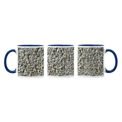 Elegant Black Rocks Abstract Design Printed Mug: Minimalist Charm