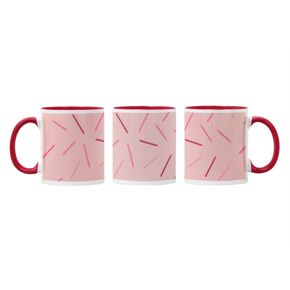 Vibrant Pink Pens Abstract Design Printed Mug: Creative Inspiration