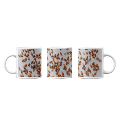 Wholesome Almonds Abstract Design Printed Mug: Nutty Inspiration