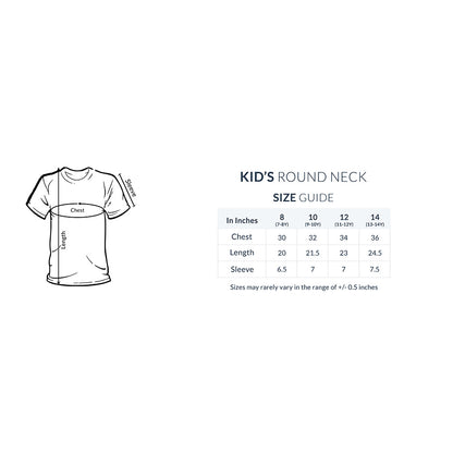 Playful Giraffe Adventure: Kid's Round Neck T-Shirt - Vibrant Design