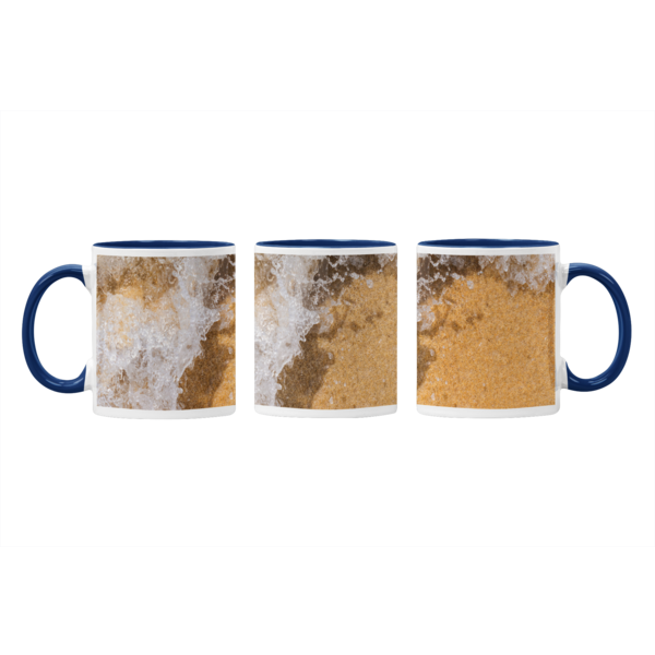 Tranquil Sea Beach Waves Design Printed Mug: Coastal Escape