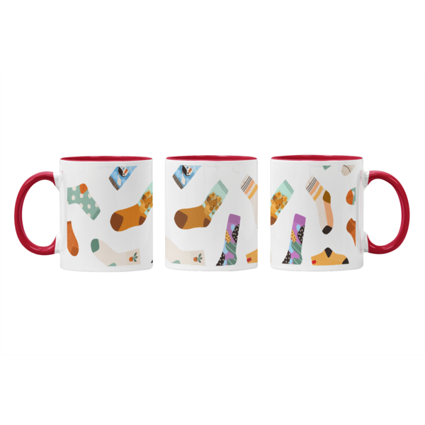 Vibrant Socks Mug: Multicolored Socks Design