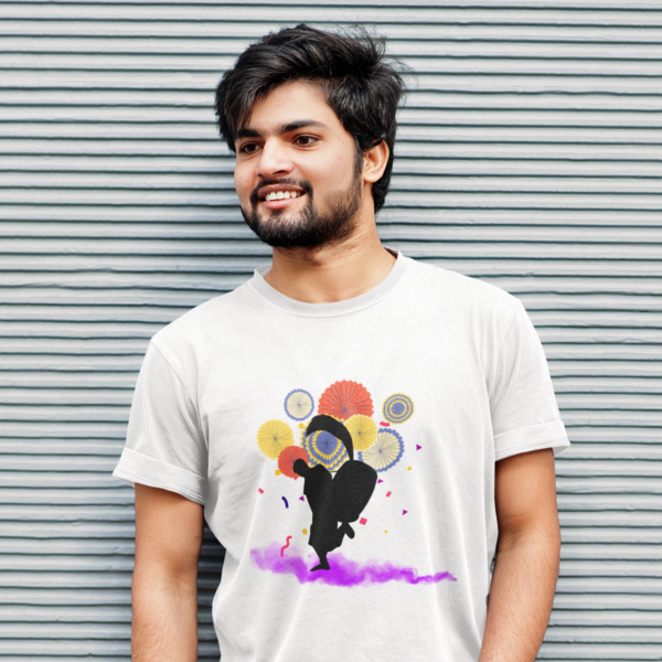 Dhaki Dance Men's T-Shirt - Celebrate Durga Puja in Style