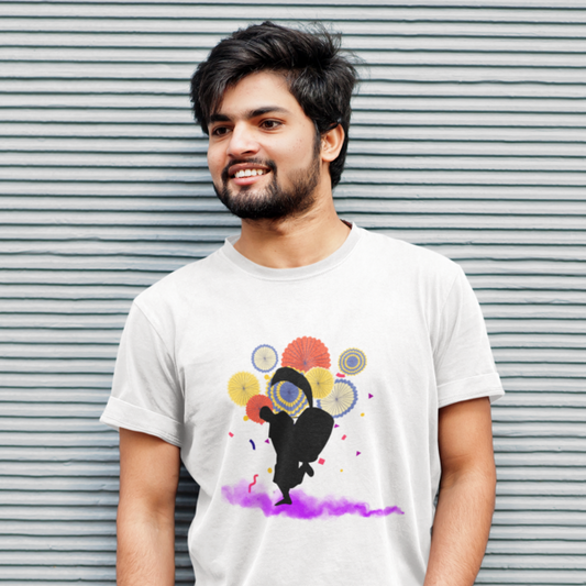 Dhaki Dance Men's T-Shirt - Celebrate Durga Puja in Style