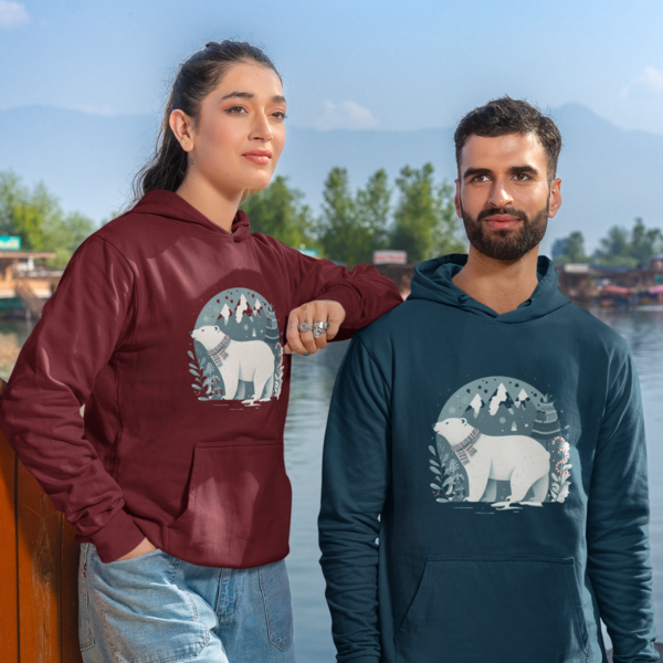 Arctic Chill Unisex Printed Hoodie - Polar Explorer Edition