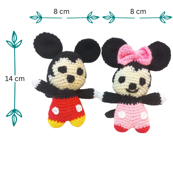 Mickey & Minnie Mouse Amigurumi Soft Toys Set - Iconic Disney Characters