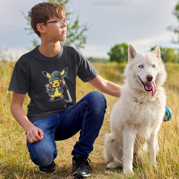 Pikachu Power: Kid's Round Neck T-Shirt - Adorable Pokémon Design