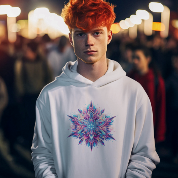 Psychedelic Snowflake Unisex Hoodie - Winter Wonderland Collection