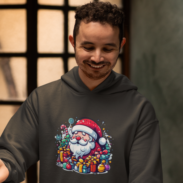 Santa's Arrival Unisex Printed Hoodie - Festive Cheer Delivered