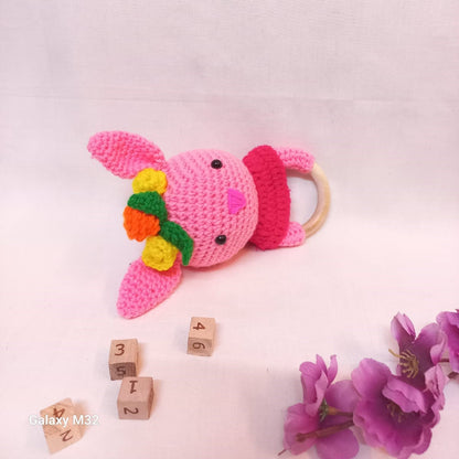 Adorable Bunny Rattle Toy: Soft and Delightful Playtime Pal!