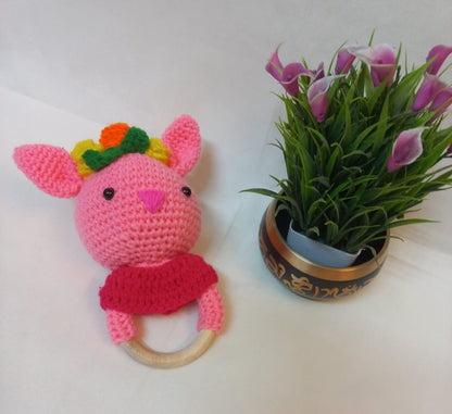 Adorable Bunny Rattle Toy: Soft and Delightful Playtime Pal!